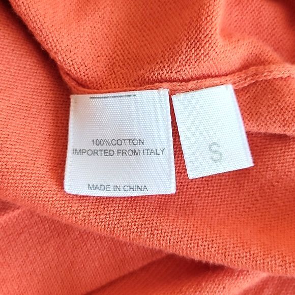 IMMA Orange Long Sleeve Casual Lightweight Cardigan Sweater size S - Picture 8 of 10